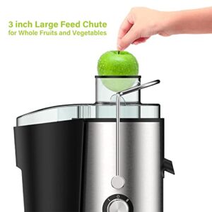 Juicer Machines,Juicer,Large 3 Inch Feed Chute Juicer for Whole Fruits and Vegetables,Faster Juicer with Dual Speed,Juice Residue Separation,Easy to Use/Clean,Anti-Drip