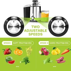 Juicer Machines,Juicer,Large 3 Inch Feed Chute Juicer for Whole Fruits and Vegetables,Faster Juicer with Dual Speed,Juice Residue Separation,Easy to Use/Clean,Anti-Drip