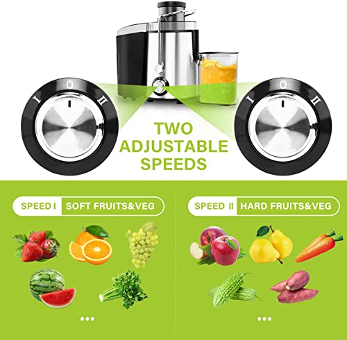 Juicer Machines,Juicer,Large 3 Inch Feed Chute Juicer for Whole Fruits and Vegetables,Faster Juicer with Dual Speed,Juice Residue Separation,Easy to Use/Clean,Anti-Drip