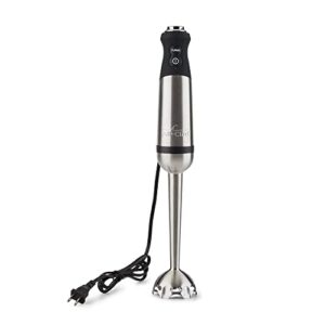 all-clad stainless steel immersion blender, 600-watts, easy to clean detachable shaft, variable speed control dial, turbo function, hand blender kz750d42