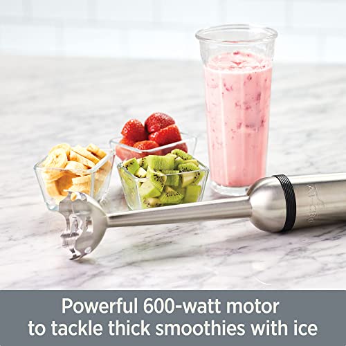 All-Clad Stainless Steel Immersion Blender, 600-Watts, Easy to Clean Detachable Shaft, Variable Speed Control Dial, Turbo Function, Hand Blender KZ750D42