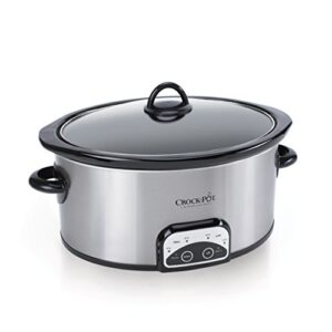 crock-pot sccpvp600-s smart-pot 6-quart slow cooker, brushed stainless steel, 6 qt, stainless