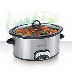 Crock-Pot SCCPVP600-S Smart-Pot 6-Quart Slow Cooker, Brushed Stainless Steel, 6 Qt, Stainless