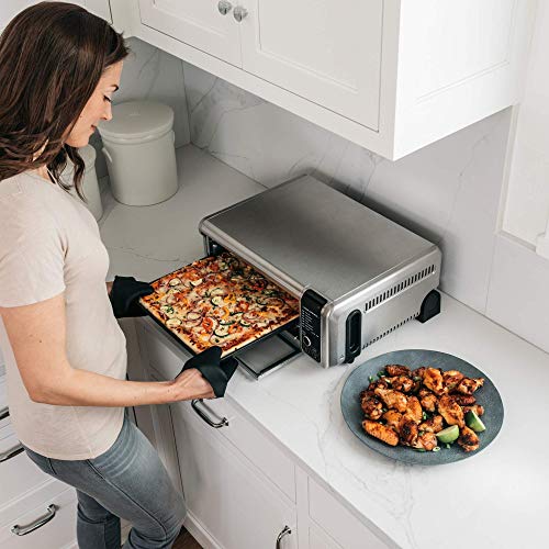 Ninja Foodi SP101/FT102CO Digital Fry, Convection Oven, Toaster, Air Fryer, Flip-Away for Storage, with XL Capacity, and a Stainless Steel Finish (Renewed)