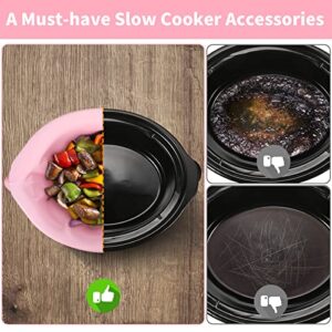 OUTXE 3 Pack Silicone Slow Cooker Liners Reusable Fit 6-8 Quarts Crockpot Leakproof & Easy Clean Bags Liners for Oval or Round Pot