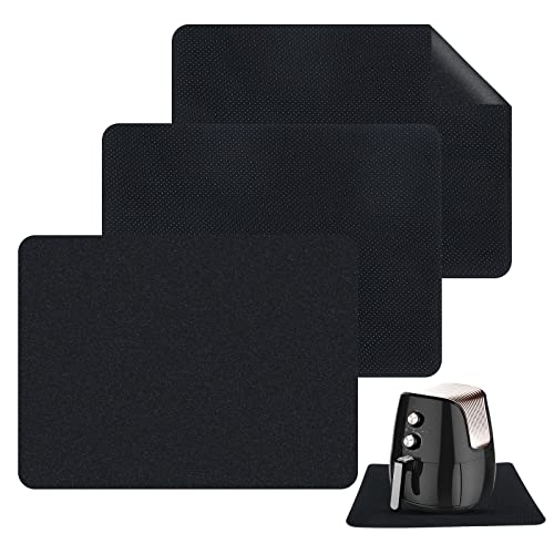 BYKITCHEN Heat Resistant Mat for Air Fryer, 3pcs Air Fryer Mat with Appliance Sliders Function, Kitchen Countertop Protector Appliance Slider Mat for Air Fryer, Coffee Maker, Blender and More