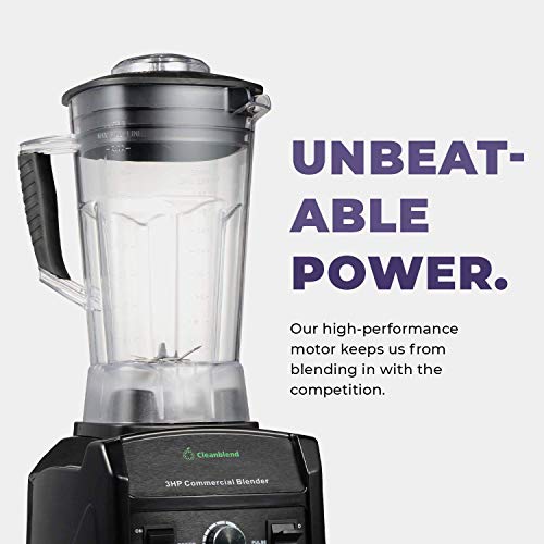 Cleanblend Commercial Blender - 64oz Countertop Blender 1800 Watts - High Performance, High Powered Professional Blender and Food Processor For Smoothies