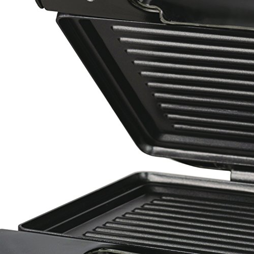 Brentwood Panini Press and Sandwich Maker Non-Stick, 9.75" x 9.75" x 3.75", Black