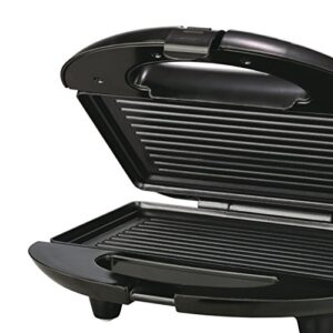 Brentwood Panini Press and Sandwich Maker Non-Stick, 9.75" x 9.75" x 3.75", Black