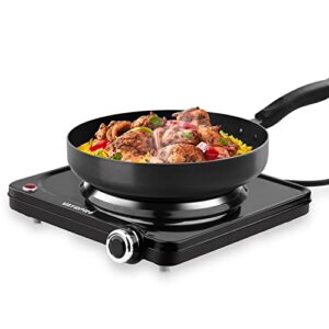 vayepro hot plate, 1500w portable electric stove, single electirc cooktop,portable burner for cooking, cooktop for dorm office home camp, ul listed,compatible with all cookware