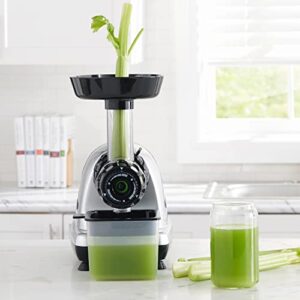 Omega MM900HDS Medical Medium Masticating Juicer, Cold Press Juicer Machine For Celery with Adjustable Dial, 200-Watt, Silver