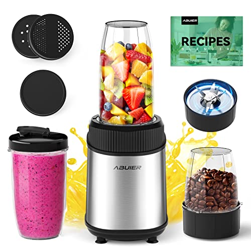 Bullet Blender Smoothie Maker 900W with To-Go Cups, Smoothie Blender, Upgrade 6-Point Blade, Smoothie Blender, Shake Blender Combo for Frozen Drink