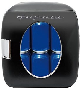 frigidaire efmis462-black 12 can retro mini portable personal fridge/cooler for home, office or dorm, black