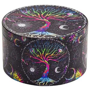 hasbud spice grinder boho grinder (3″, black lucky tree pattern)