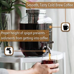 BTaT- Cold Brew Coffee Maker, 1 Gallon Mason Jars Drink Dispenser, Gallon Cold Brew Coffee Maker, Iced Tea Maker, Cold Brew Coffee Carafe, Beverage Dispenser, Glass Dispenser, Cold Brew System