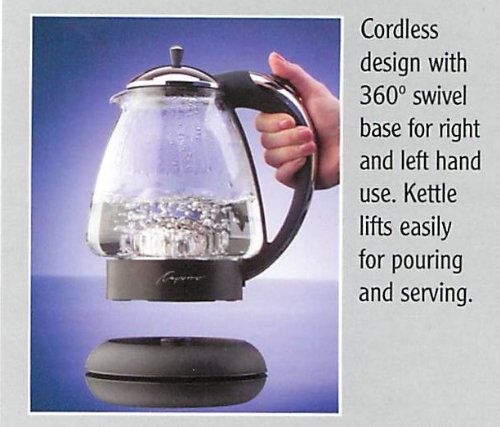 Capresso 259 Water Kettle, 10" x 8.25" x 6.25", Polished Chrome