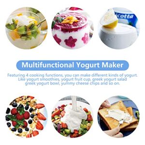 Bear Yogurt Maker, Greek Yogurt Maker Machine with Strainer and Timer Control, Yogurt Maker with Stainless Steel Inner Pot, Automatic Digital Yogurt Maker with 2 Glass Jars 1 Quart for Home Organic Yogurt, Cheese Maker, Fruit Wine Maker, Black (black)