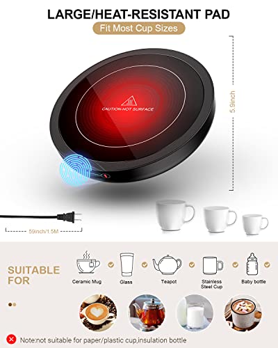 Coffee Mug Warmer, 36W Coffee Cup Warmer with 3 Temperature Settings (105℉-180℉) and 4 Hours Auto Shutt-Off Function for Office Home Desk Use,Electric Beverage Warmer for Keep Coffee Tea Milk Hot