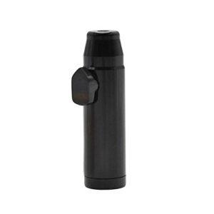 isnuff snuff bullet sniffer snorter dispenser (metal) black amsterdam style – leak-proof storage bottle rocket bullet