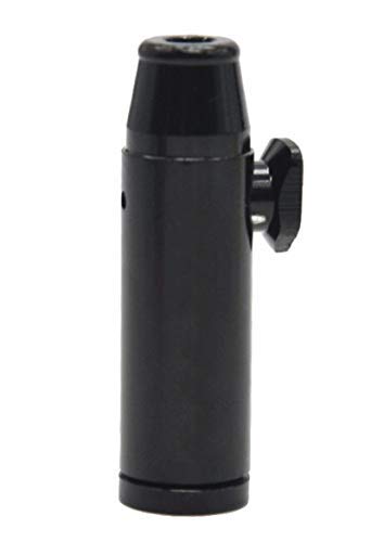 iSnuff Snuff Bullet Sniffer Snorter Dispenser (Metal) Black Amsterdam Style - Leak-Proof Storage Bottle Rocket Bullet