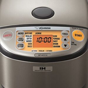 Zojirushi NP-HCC10XH Induction Heating System Rice Cooker and Warmer, 1 L, Stainless Dark Gray