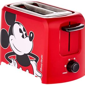 Disney DCM-21 Mickey Mouse 2 Slice Toaster, Red/Black, 1