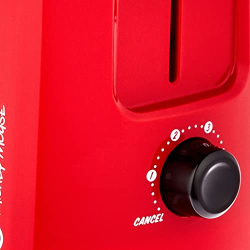 Disney DCM-21 Mickey Mouse 2 Slice Toaster, Red/Black, 1