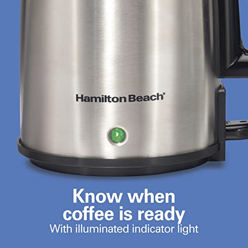 Hamilton Beach 12 Cup Electric Percolator Coffee Maker with Cool Touch Handle, Easy Pour Spout, Stainless Steel (40614RN)