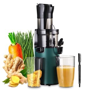 slow masticating juicer machine-sovider up to 92% juice yield compact masticating juicer, reverse function easy clean with brush pulp measuring cup cold press juicer for high nutrient fruits vegetables