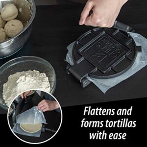 Chef's Secret 8 Inch Tortilla Cast Iron Press, Quickly Easily Makes Delicious Tortillas for Any Recipe