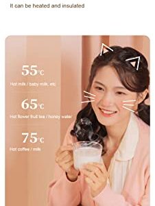UUPOI Smart Coffee Mug Warmer, Coffee Cup Heater with Cute Cat Night Light, Auto Shut Off, 3 Temperature Setting LED Display, Electric Beverage Warmer Plate for Coffee Tea Milk Cocoa and etc., White
