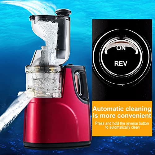 OverTwice Slow Masticating Juicer Cold Press Juice Extractor Apple Orange Citrus Juicer Machine with Wide Chute Quiet Motor for Fruit Vegetables