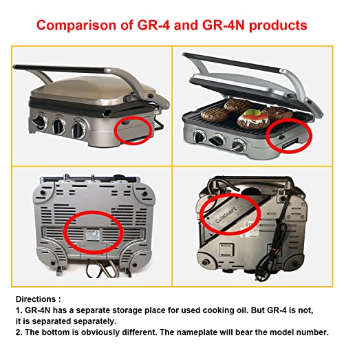 Waffle Plates Only for Cuisinart Griddler GR-4N, GR-5B, GR-6 and GRID-8N Series, Nonstick Coating Baking Waffle Plates by Gvode