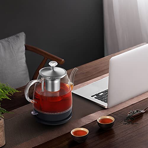 Topwit Electric Kettle Glass, Electric Tea Kettle Dual Purpose Design, BPA-Free Coffee Kettle, 1L Pour Over Hot Water Kettle with Removable Stainless Steel Infuser, Auto-shut Off & Boil-dry Protect