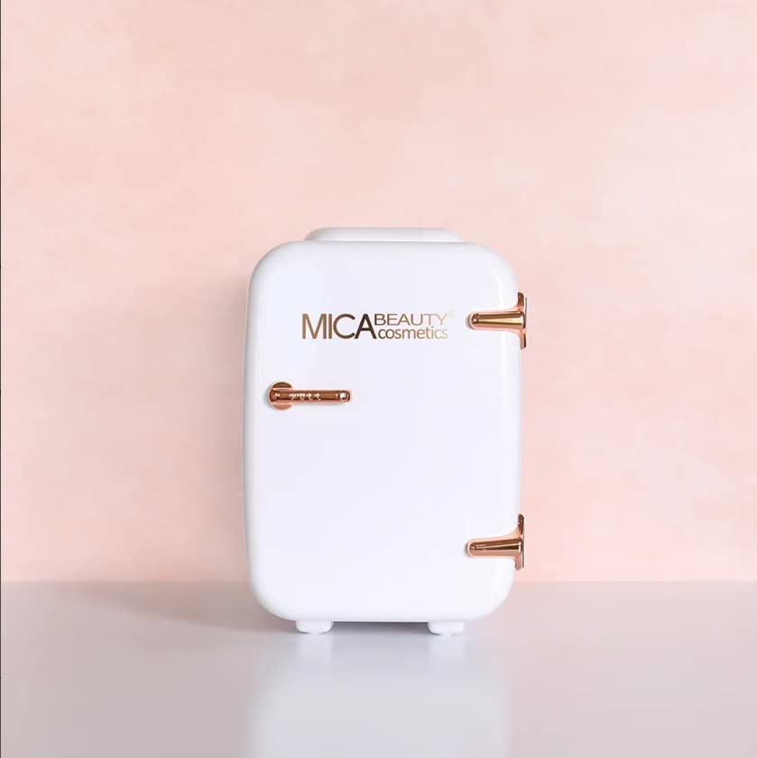 MICA BEAUTY Mini Skincare Refrigerator-Thermo Electric Cooler and Warmer perfect for a Bedroom, Dorm, Office,Desktop and Travel 4 Liter