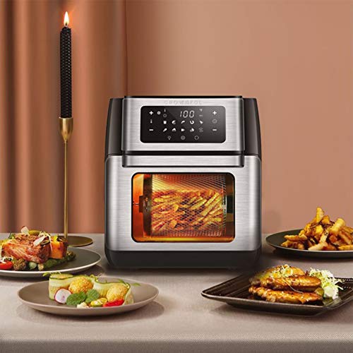 CROWNFUL Air Fryer, 10.6 Quart Large Convection Toaster Oven with Digital LCD Touch Screen, 10 in 1 Oilless Cooker with Rotisserie & Dehydrator, Accessories and Online Cookbook Included