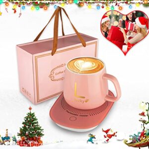 coffee mug warmer with mug, coffee cup mug warmer for desk with auto shut off, mug warmer set for desk home office–birthday coffee gifts