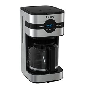 krups simply brew digital drip coffee maker, 10 cups, black & stainless steel