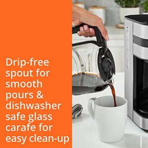 KRUPS Simply Brew Digital Drip Coffee Maker, 10 cups, Black & Stainless Steel