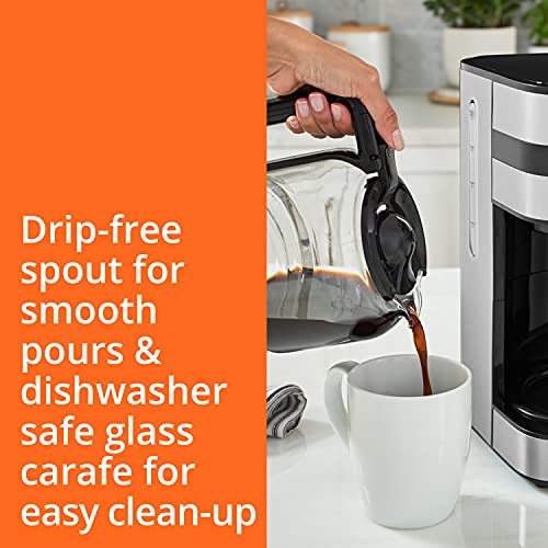 KRUPS Simply Brew Digital Drip Coffee Maker, 10 cups, Black & Stainless Steel