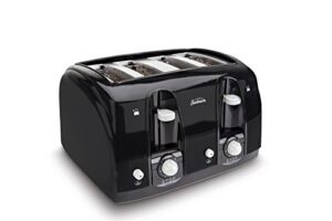sunbeam wide slot 4-slice toaster, black (003911-100-000)