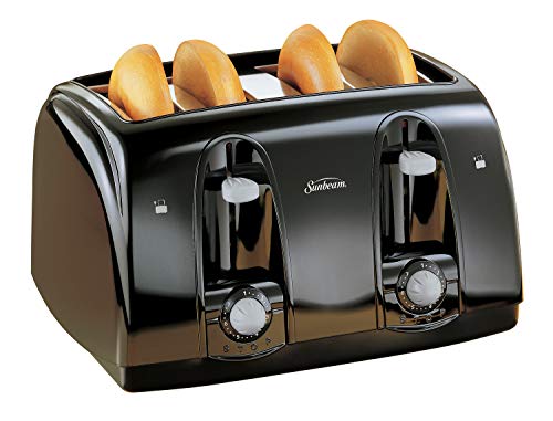 Sunbeam Wide Slot 4-Slice Toaster, Black (003911-100-000)