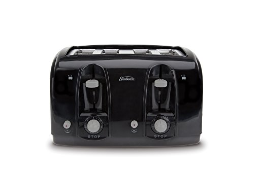 Sunbeam Wide Slot 4-Slice Toaster, Black (003911-100-000)