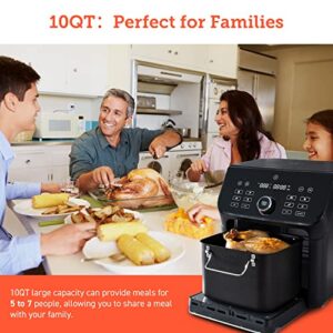 COSORI Air Fryer Toaster Oven Combo, 10 Qt Family Size 14-in-1 Functions (1000+ APP Recipes), Dishwasher-Safe Accessories with Roast Tray and Dehydrate Racks, Black Oven