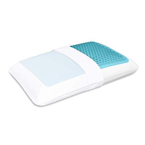 Comfort Revolution Blue Bubble Gel + Memory Foam Pillow, Standard (Pack of 1), White