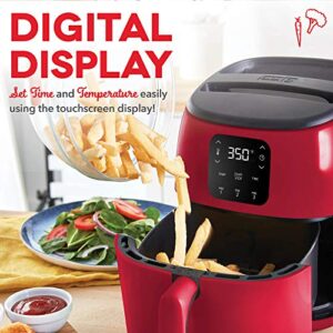 DASH Tasti-Crisp™ Digital Air Fryer with AirCrisp Technology, Custom Presets, Temperature Control, and Auto Shut Off Feature, 2.6 Quart - Red