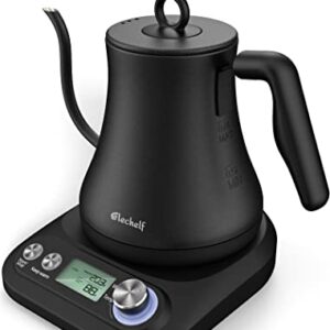 Elechelf Electric Gooseneck Kettle, 0.8L Pour-Over Coffee Kettle, Variable Temperature Control Tea Kettle, Auto Shut off & Boil-Dry Protection, 1000W Stainless Steel Electric Kettle