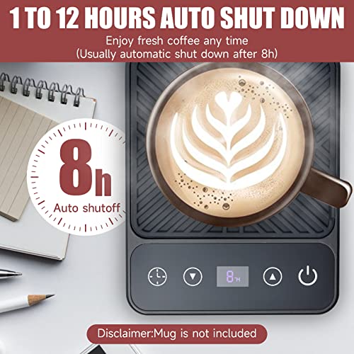 Coffee Warmer for Desk - Electric Candle Warmer, Coffee Mug Warmer with Timer, 6 Temp Mug Warmer, LED Display Smart Coffee Cup Warmer, Mug Heater for Coffee Black