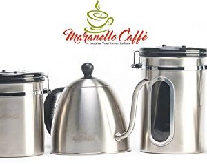 Maranello Caffé Pour Over Coffee Dripper Stainless Steel Reusable Drip Cone Coffee Filter Portable Pour-Over Coffee Maker Paperless Metal Fine Mesh Strainer Coffee Pourover Brewer Camping Coffee Maker