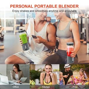 Powerful Portable Blender for Shakes and Smoothies, COKUNST 18 Oz Personal Size Blender with Rechargeable Type-C and 6 Blades, Fruit Veggie Juicer Mini Portable Blender Cup for Travel Sports Kitchen